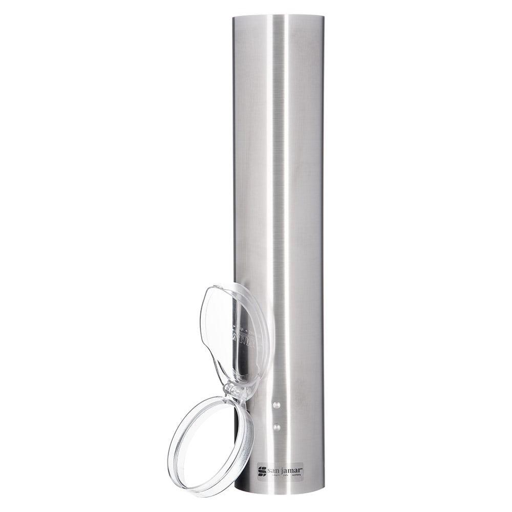 San Jamar C4150SS Small Pull Type Water Cup Dispenser, Cone 3 4 1/2 oz