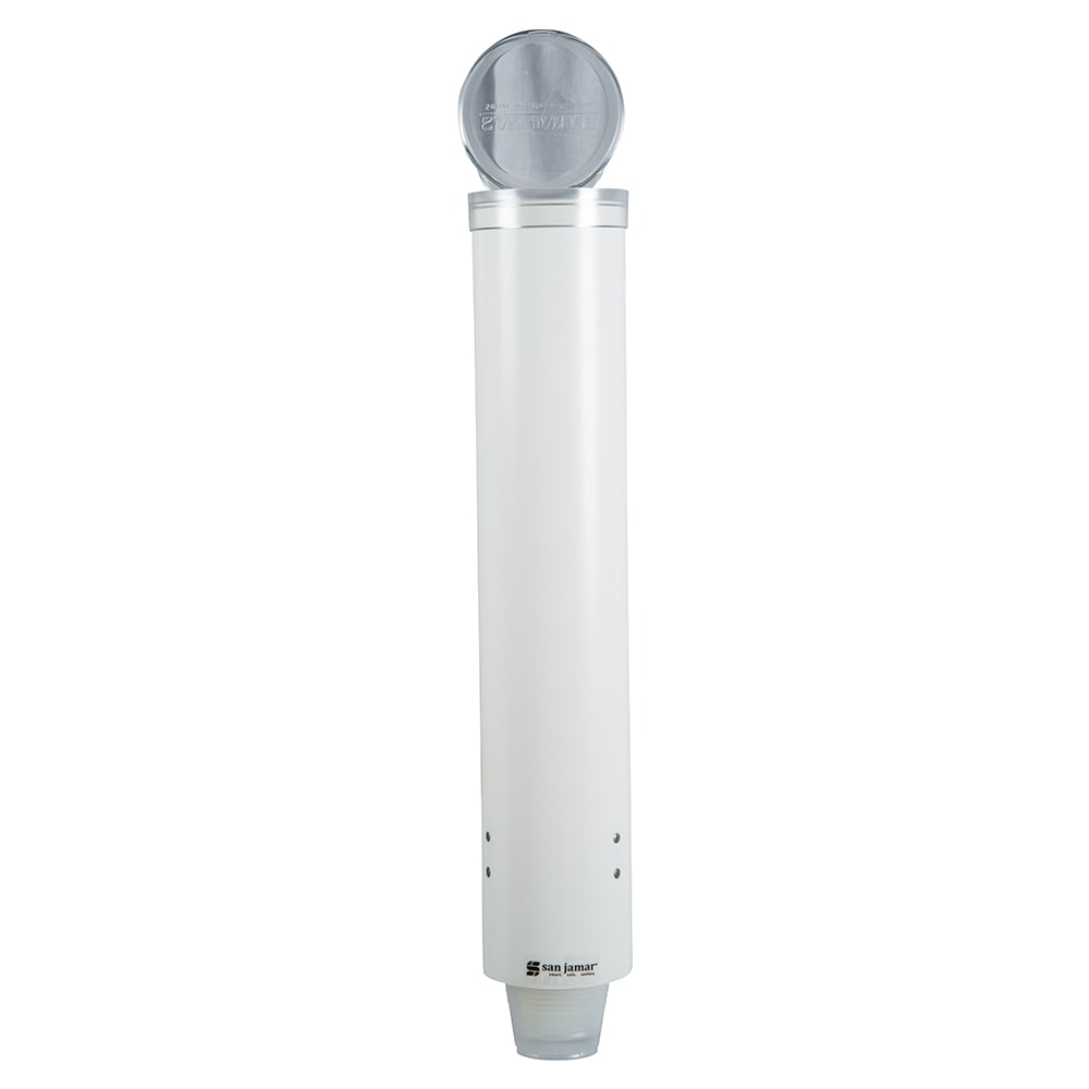 San Jamar C4160WH Small Pull Type Water Cup Dispenser, Cone 3 4 1/2 oz