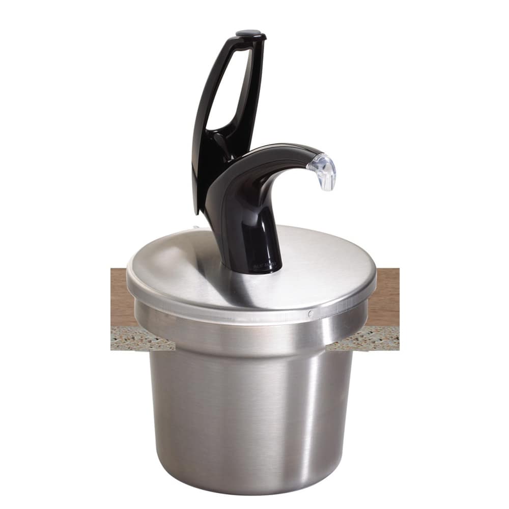 San Jamar P4710BK Pump Style Condiment Dispenser w/ Cover, Black