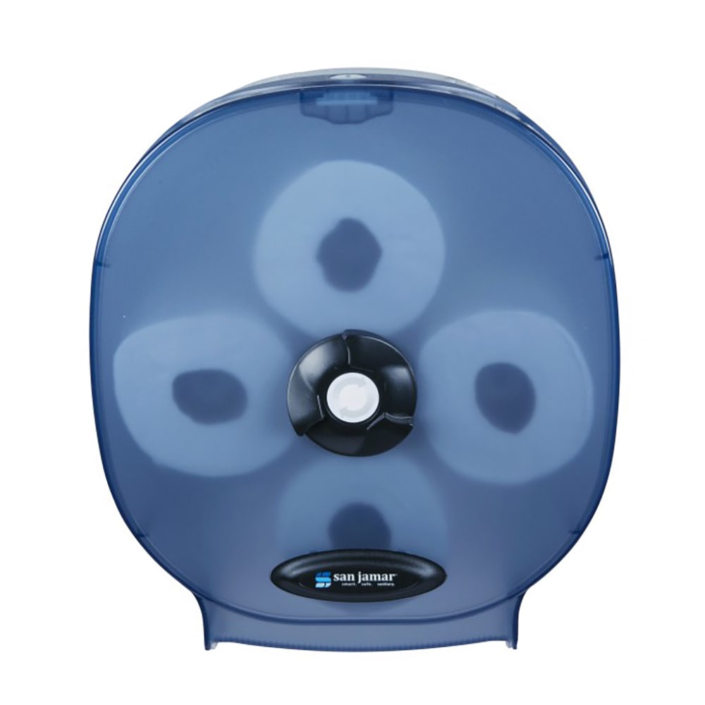 San Jamar R3800TBL 4-Station Carousel Bath Tissue Dispenser w/ 5" Roll Capacity & Plastic, Arctic Blue