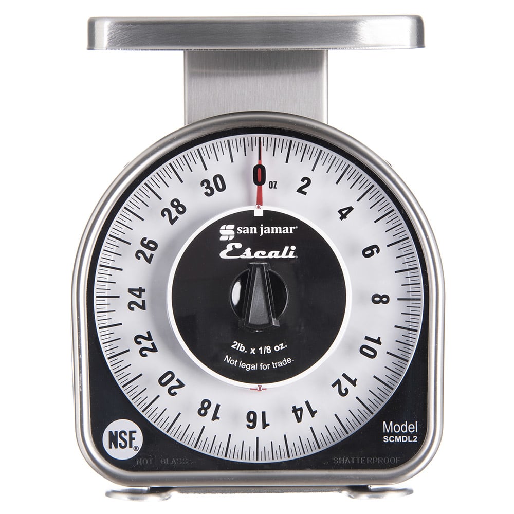 San Jamar SCMDL2 Escali 2 lb Mechanical Dial Scale 4 5/8" x 6