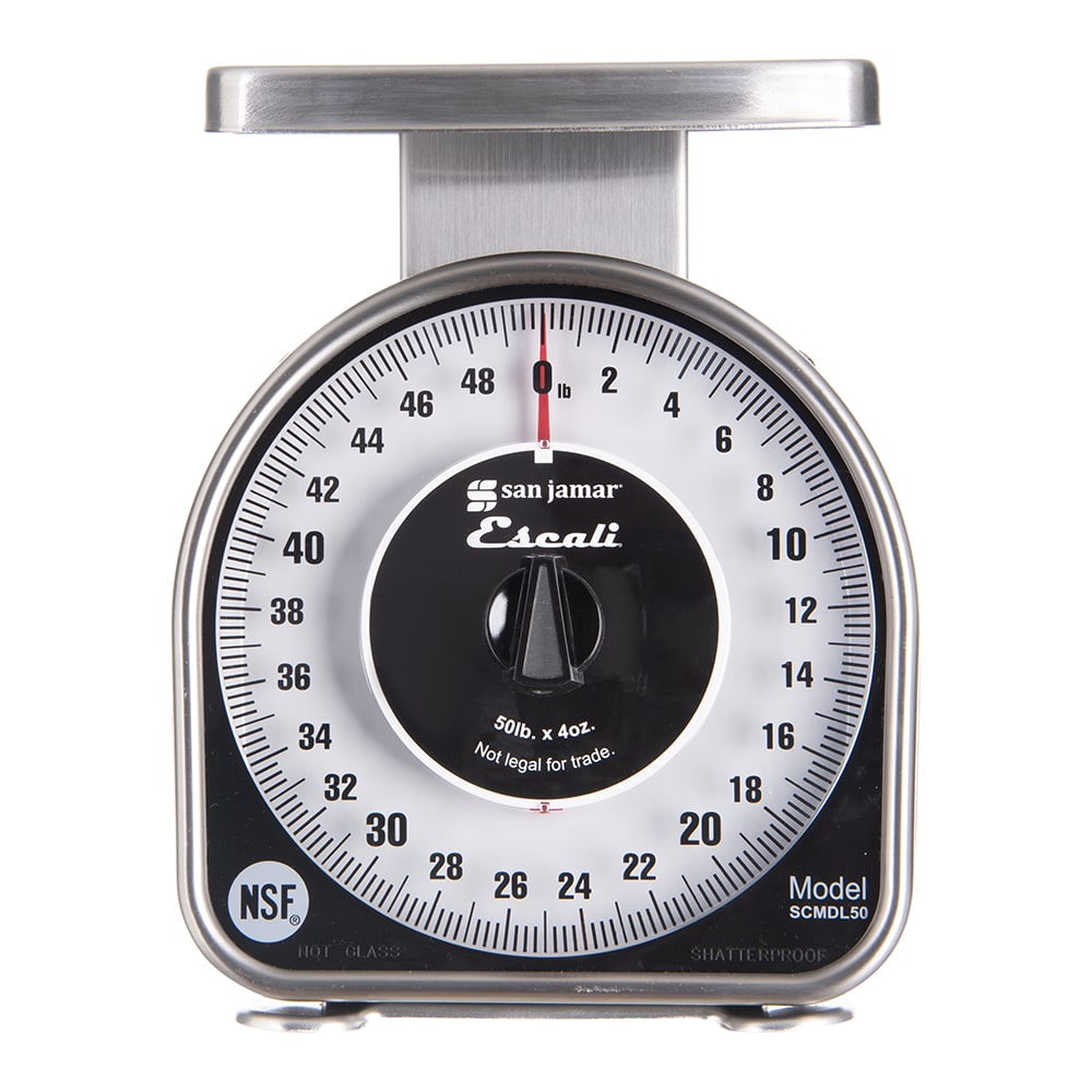 San Jamar SCMDL50 Escali 50 lb Mechanical Dial Scale 4 5/8" x 6