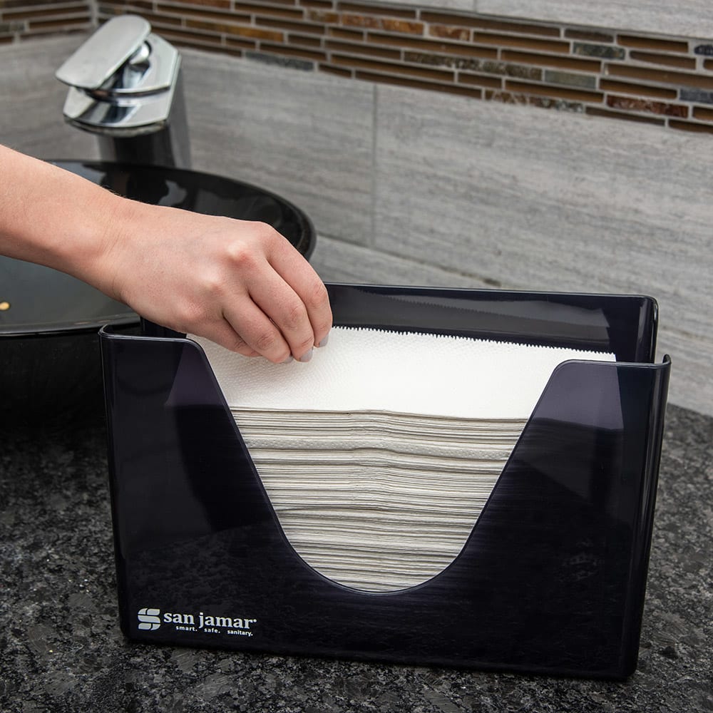 San Jamar T1720TBK Countertop Paper Towel Dispenser w/ 1 Stack Capacity Plastic, Black Pearl