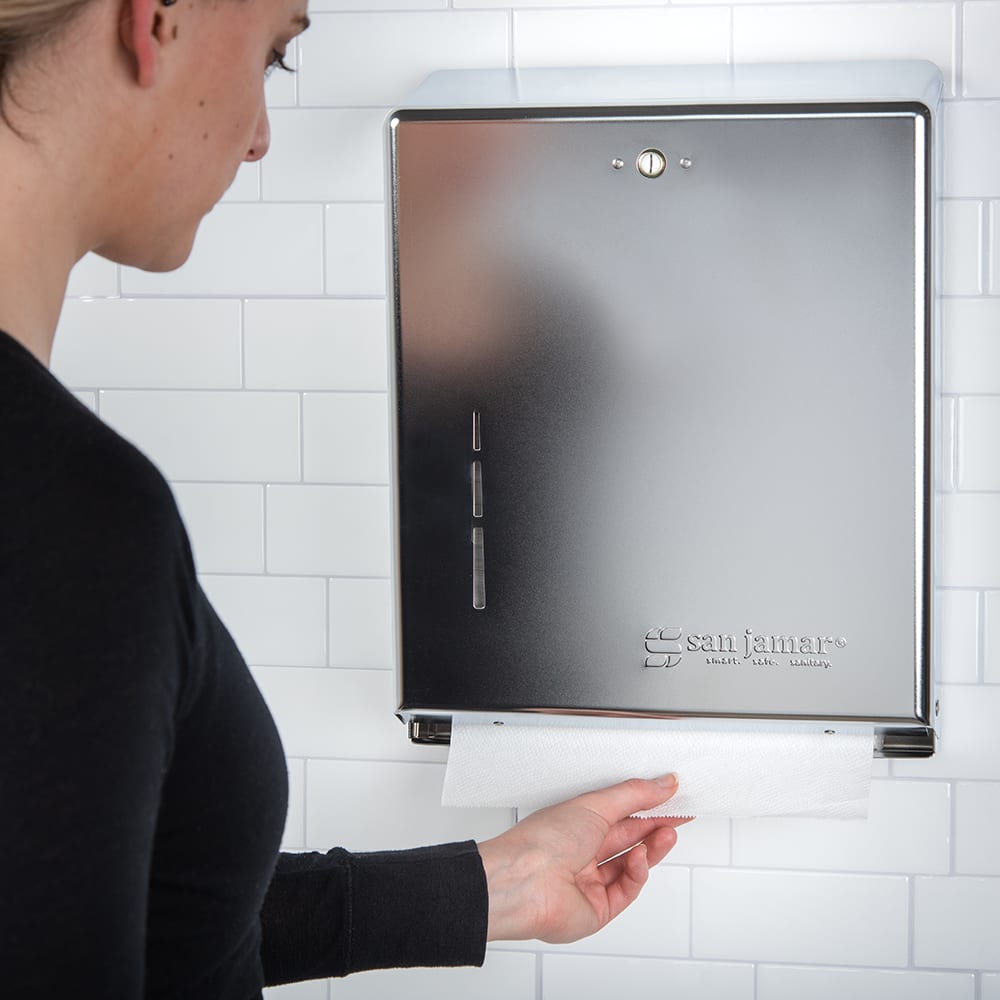 San Jamar T1900XC Wall Mount Paper Towel Dispenser for C Fold or