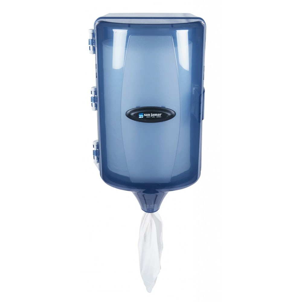 San Jamar T450TBL Wall Towel Dispenser - Adjustable Mini Centerpull, Arctic Blue
