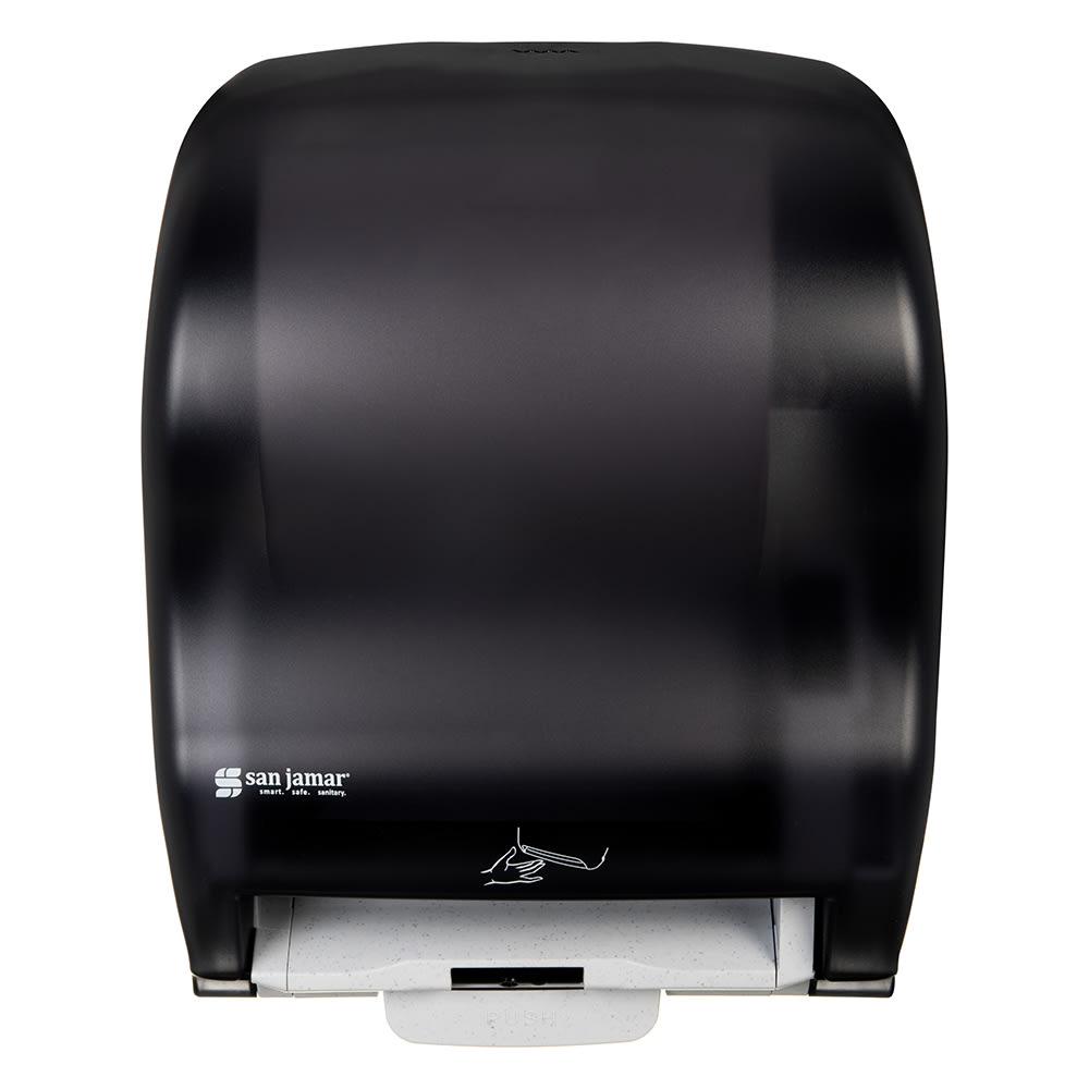 San Jamar T Tbk Wall Mount Touchless Roll Paper Towel Dispenser Plastic Black Pearl