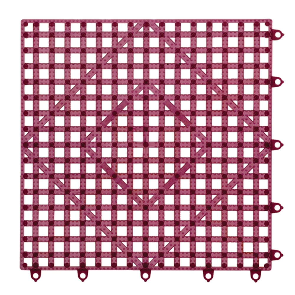 San Jamar VM5280WN-12 Bar Mat Tile Shelf Liner - 12x12", Grease Resistant, Interlocking, Rubber, Wine