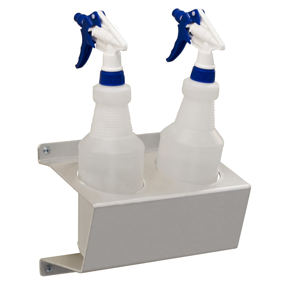 New Age 53170 Double Spray Bottle Holder w/ 3 3/4" Diameter Holes, Aluminum