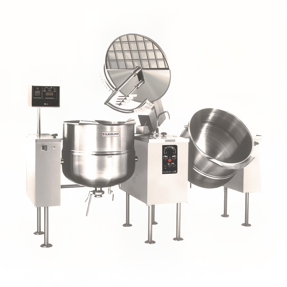 Cleveland TMKDL150T (2) 150 gal Steam Kettles Power Tilt, 2/3