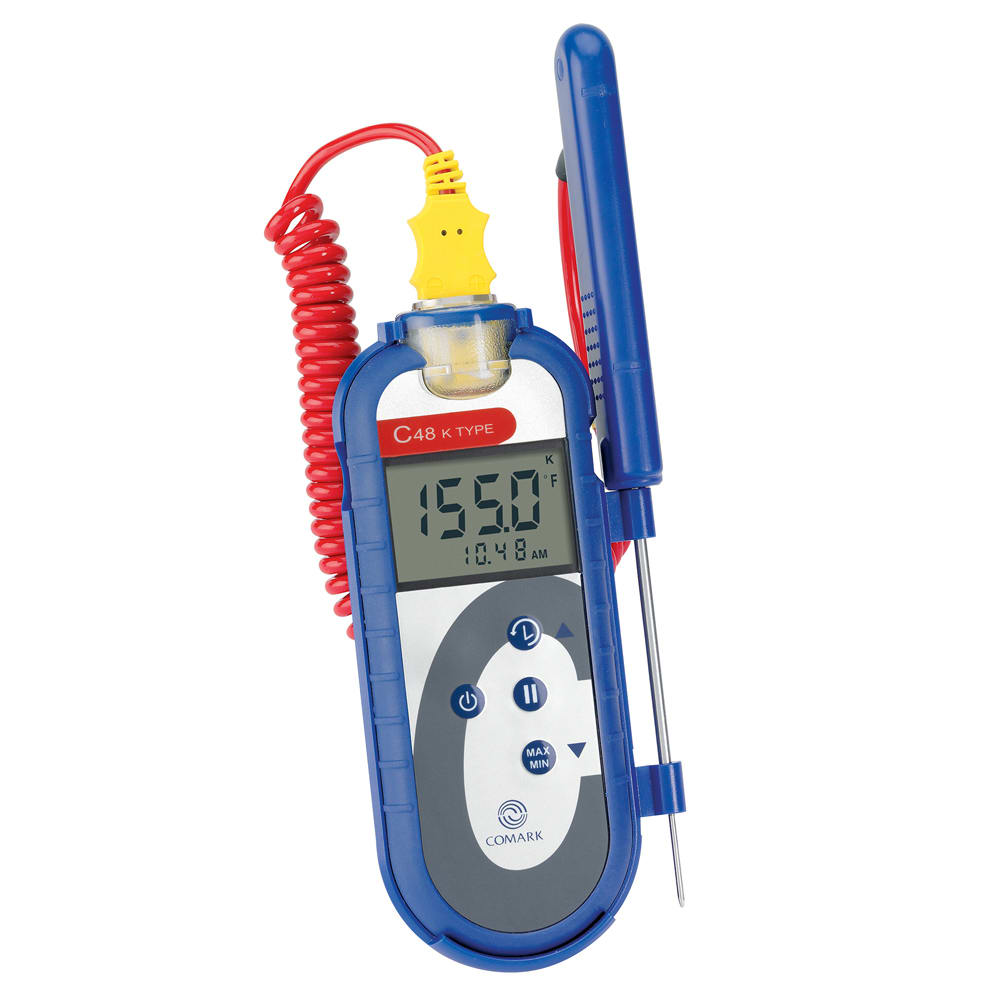 Taylor 9840RB 4 5/8 Digital Pocket Probe Thermometer with Rubber Boot