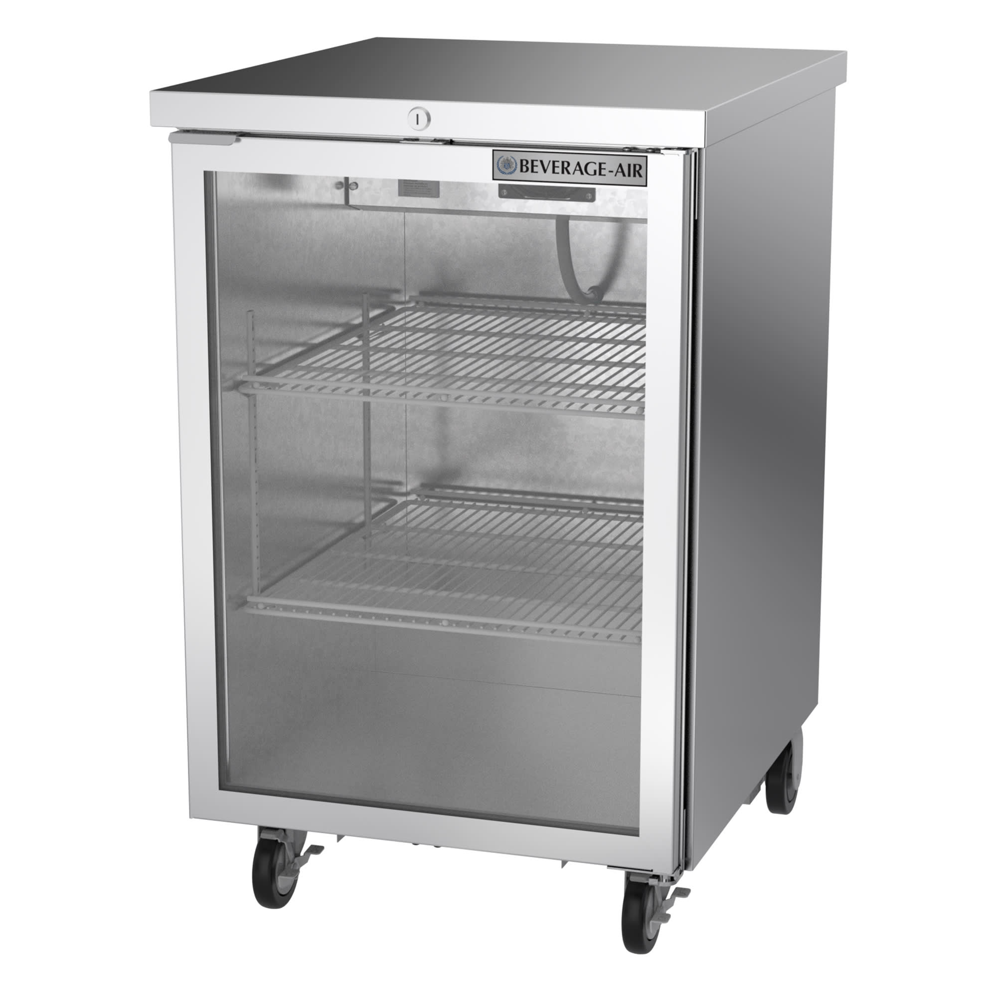 Beverage Air BB24HC-1-FG-S 24" (1) Section Bar Refrigerator - Swinging Glass Door, 115v