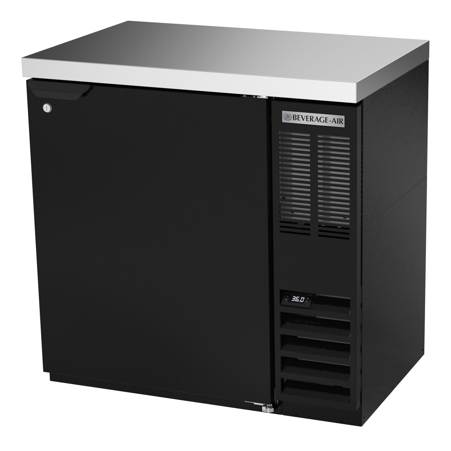 Beverage Air BB36HC-1-F-B-27 36" (1) Section Bar Refrigerator - Swinging Solid Door, 115v