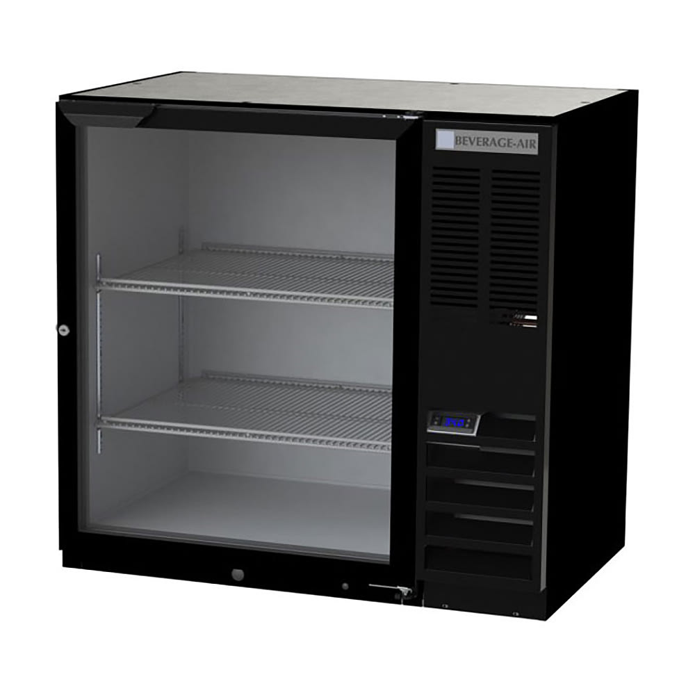 Beverage Air BB36HC-1-FG-S-27 36" (1) Section Bar Refrigerator - Swinging Glass Door, 115v
