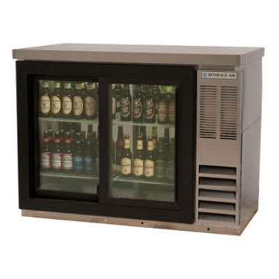 Beverage Air BB48GSY-1-S-27 48" (2) Section Bar Refrigerator - Sliding Glass Doors, 115v