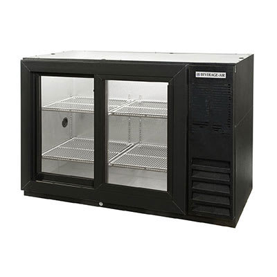 Beverage Air BB48GSYF-1-S-27 48" (2) Section Bar Refrigerator - Sliding Glass Doors, 115v
