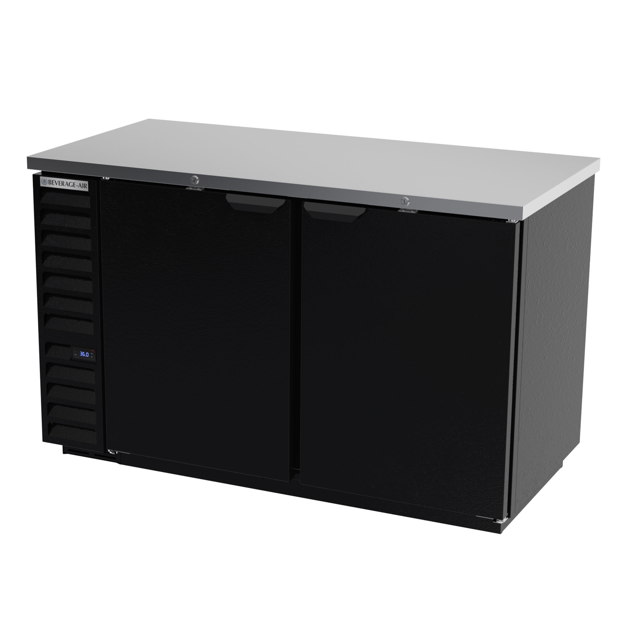 Beverage Air BB58HC-1-B 59" (2) Section Bar Refrigerator - Swinging Solid Doors, 115v