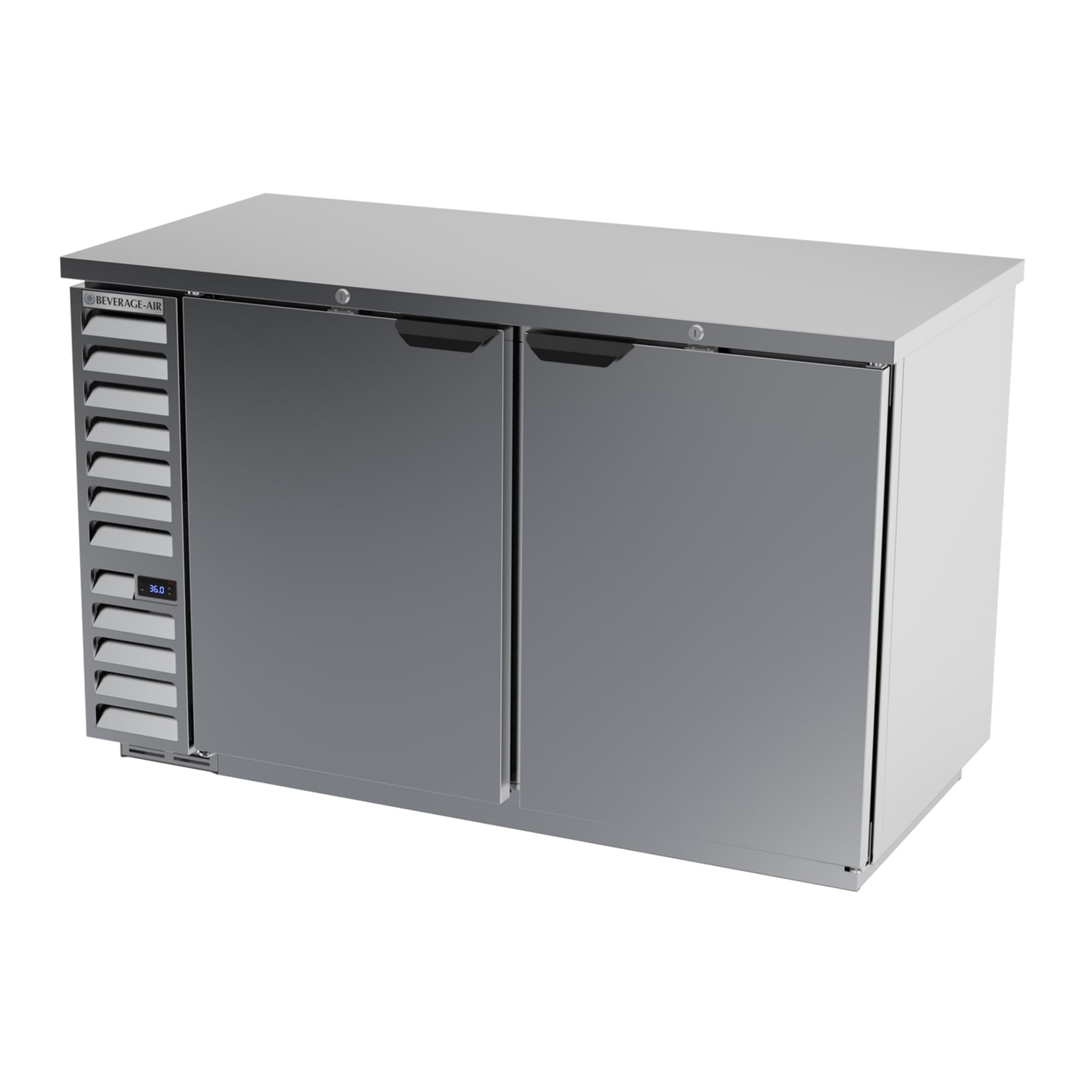 Beverage Air BB58HC-1-F-S 59" (2) Section Bar Refrigerator - Swinging Solid Doors, 115v