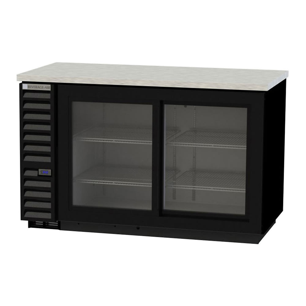 Beverage Air Bb58hc 1 Gs S 59 Bar Refrigerator 2 Sliding Glass Doors Black 115v