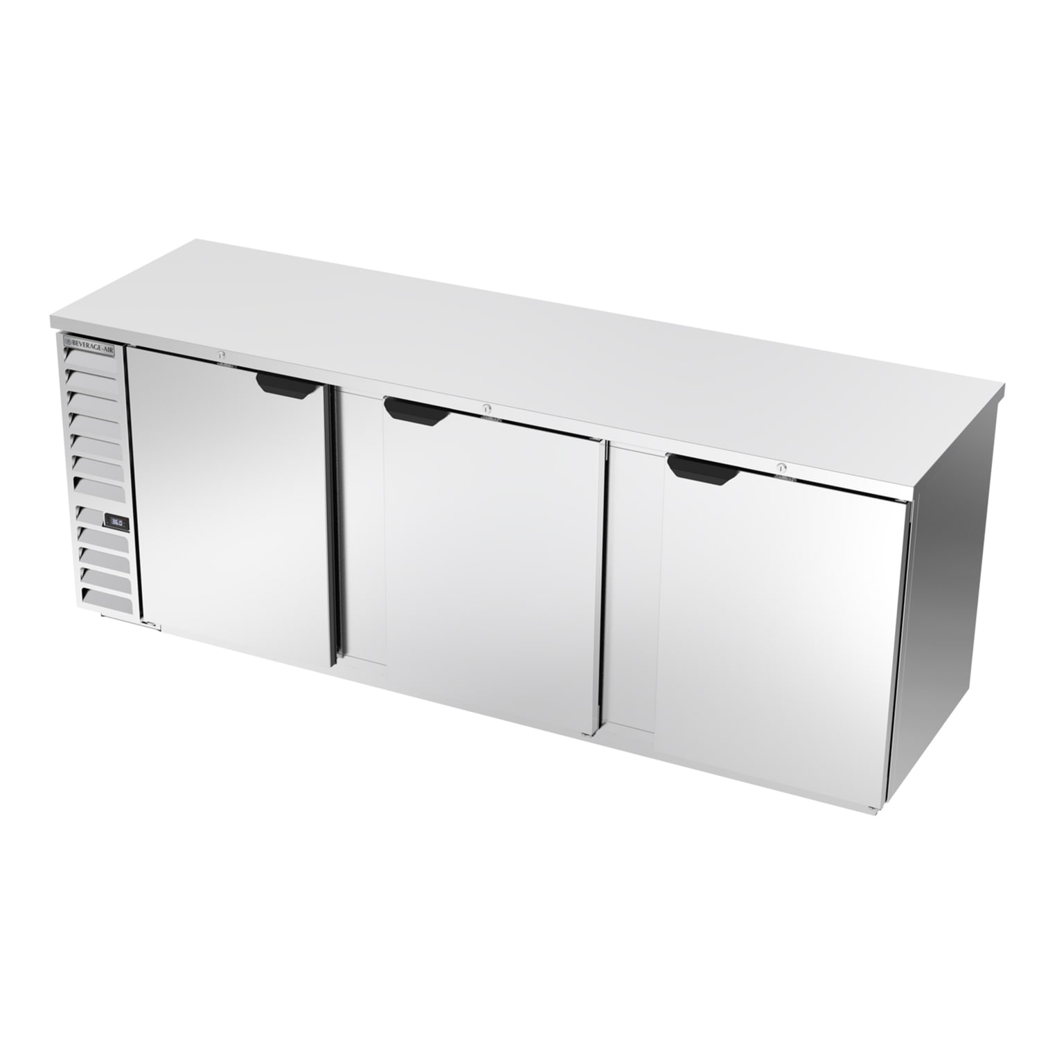 Beverage Air BB94HC-1-F-S 95" (3) Section Bar Refrigerator - Swinging Solid Doors, 115v