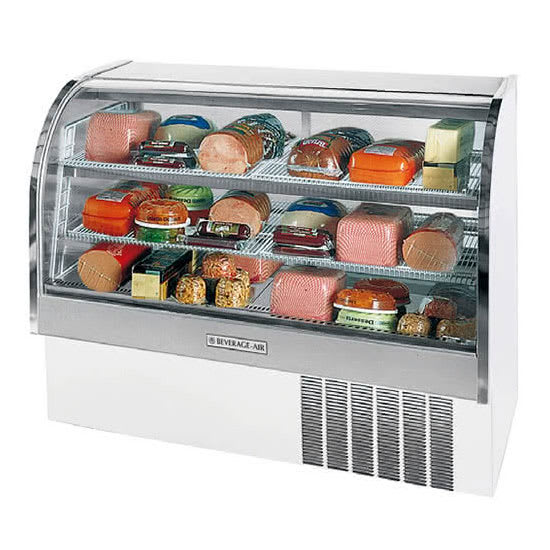 Beverage Air CDR6/1-W-20 73" Full Service Deli Case w/ Curved Glass - (3) Levels, 115v