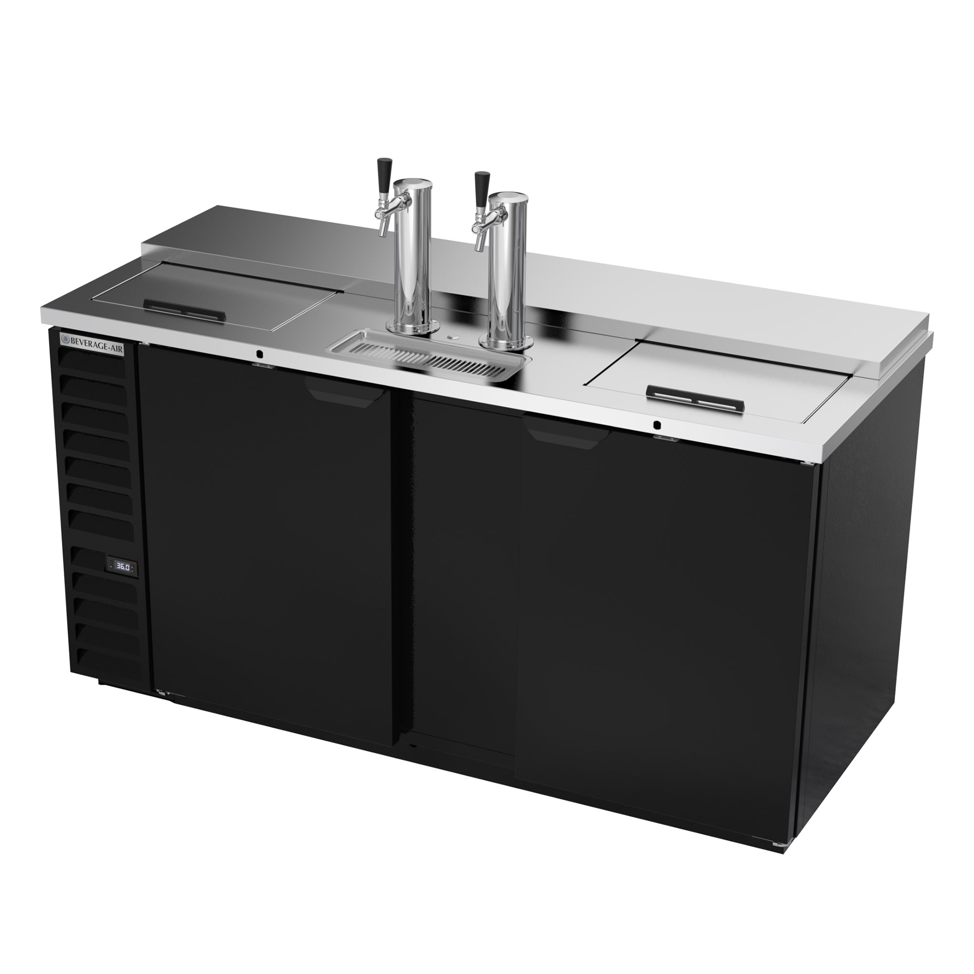 Beverage Air DD68HC-1-C-B 69" Draft Beer System w/ (3) Keg Capacity - (2) Column, Black, 115v