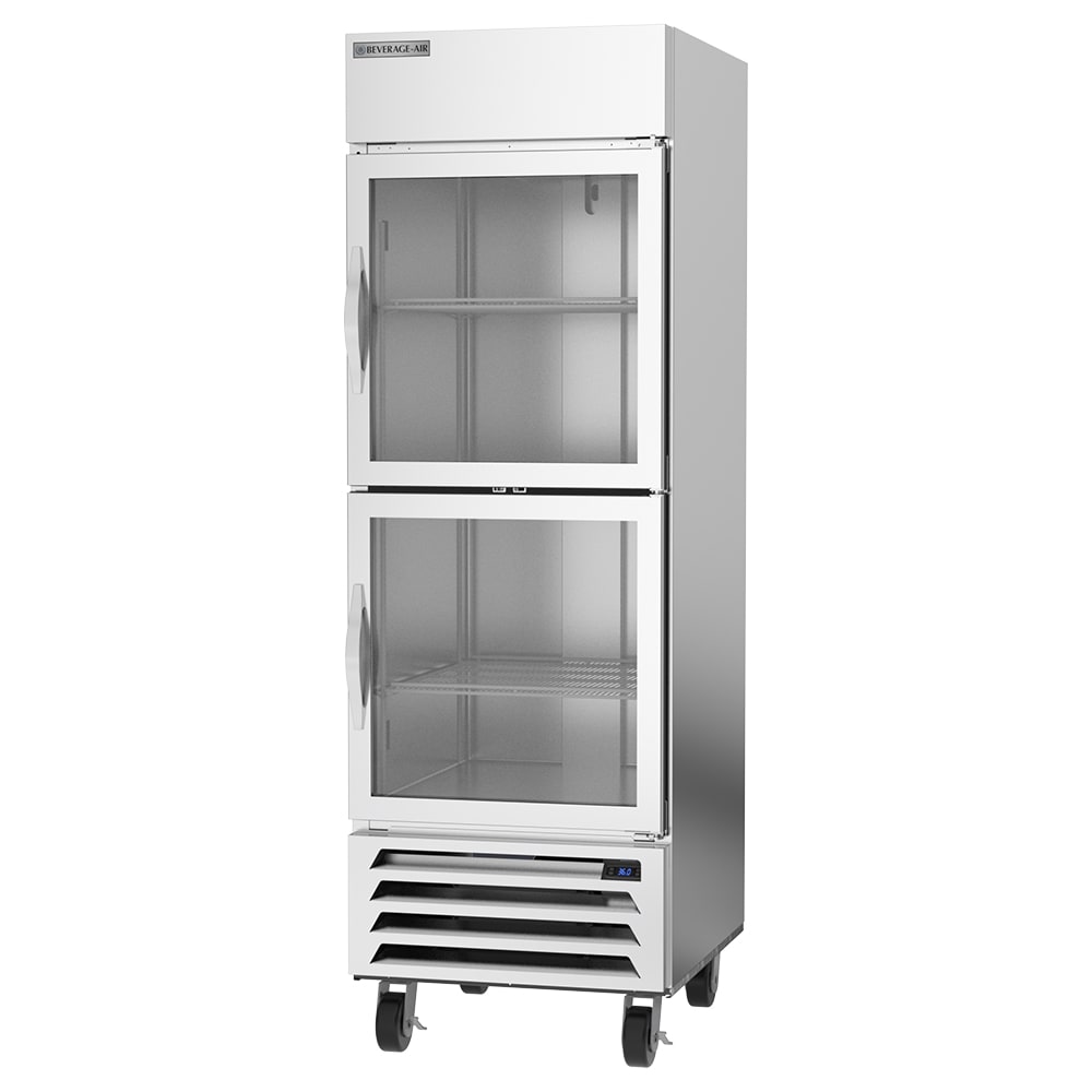 Beverage Air HBR23HC-1-HG 27.25" Single Section Reach-In Refrigerator, (2) Glass Door, 115v
