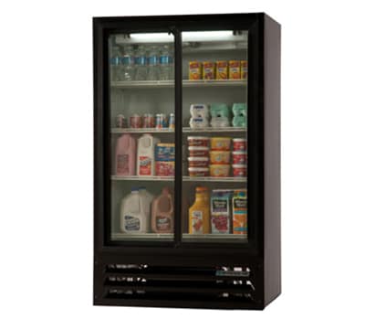 Beverage Air LV17-1-W-LED 36" Two-Section Glass Door Merchandiser w/ Sliding Doors, 115v