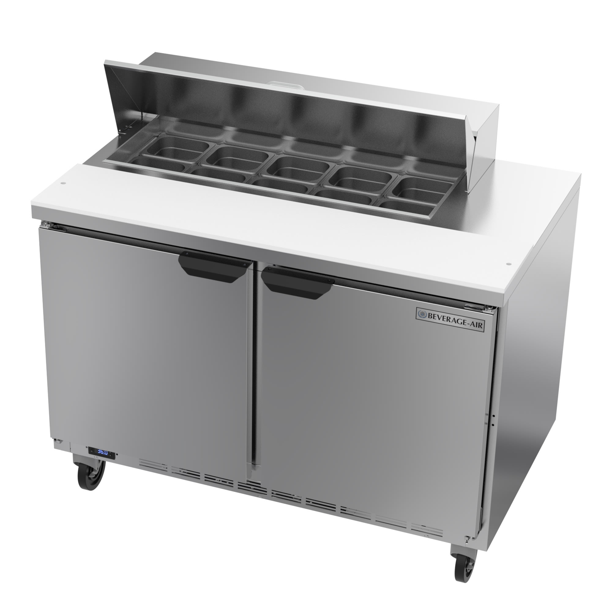 Beverage Air SPE48HC-10 48" Sandwich/Salad Prep Table w/ Refrigerated Base, 115v