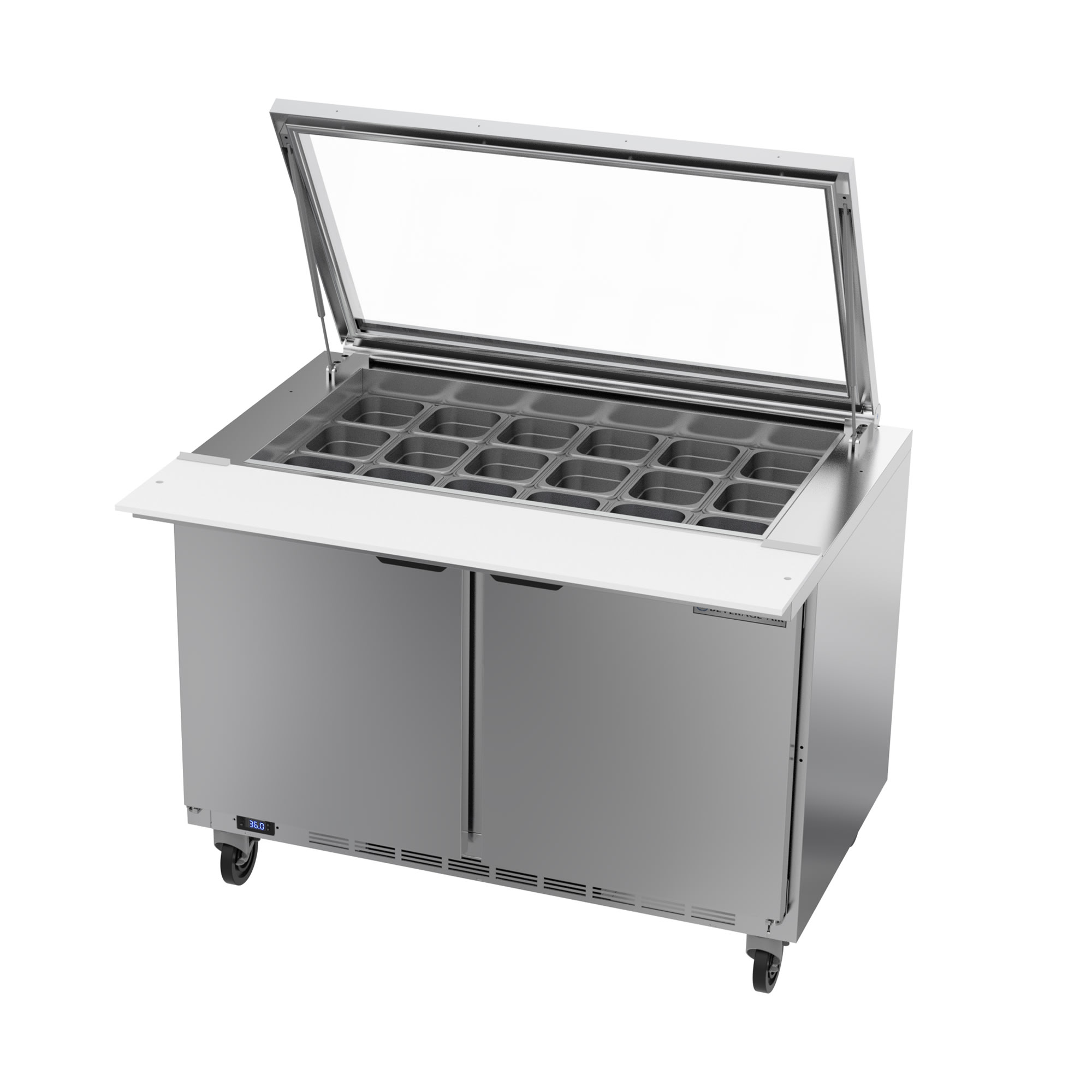 Beverage Air SPE48HC-18M-STL 48" Sandwich/Salad Prep Table w/ Refrigerated Base, 115v