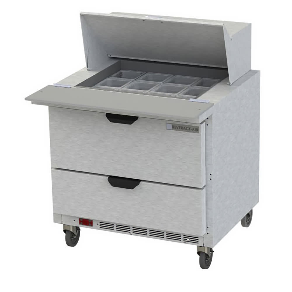 Beverage Air SPED36HC-12M-2 36" Sandwich/Salad Prep Table w/ Refrigerated Base, 115v
