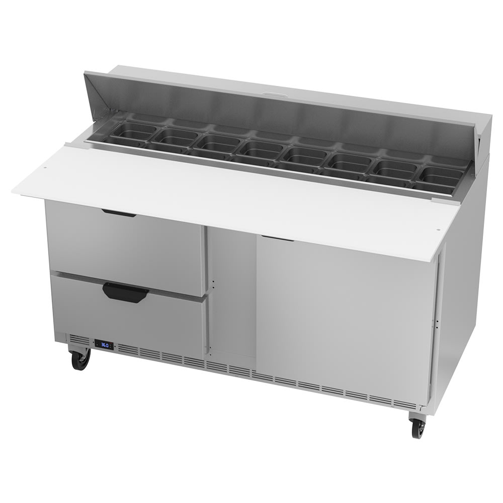 Beverage Air SPED60HC-16C-2 60" Sandwich/Salad Prep Table w/ Refrigerated Base, 115v