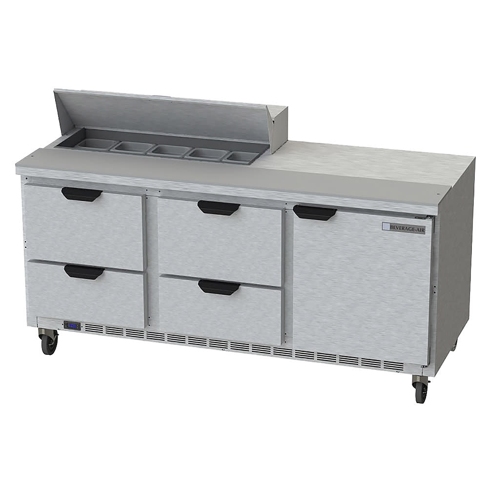 Beverage Air SPED72HC-10-4 72" Sandwich/Salad Prep Table w/ Refrigerated Base, 115v