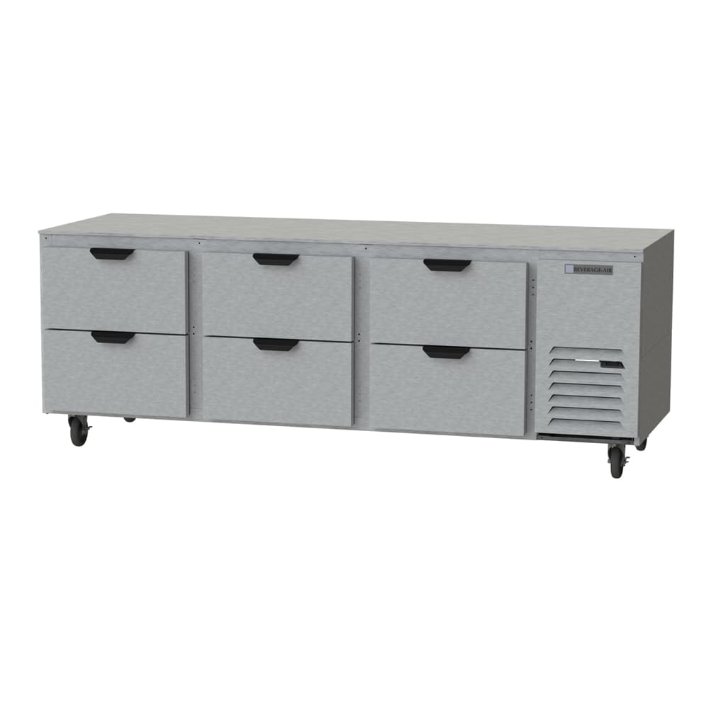 Beverage Air UCRD93AHC-6 39.8 cu ft Undercounter Refrigerator w/ (3) Section & (6) Drawer, 115v