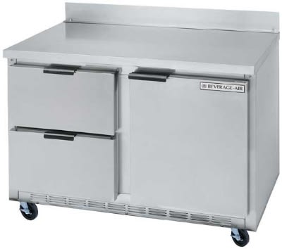 Beverage Air WTRD48A-2 48" Work Top Refrigerator w/ (2) Sections & (2) Drawers, 115v