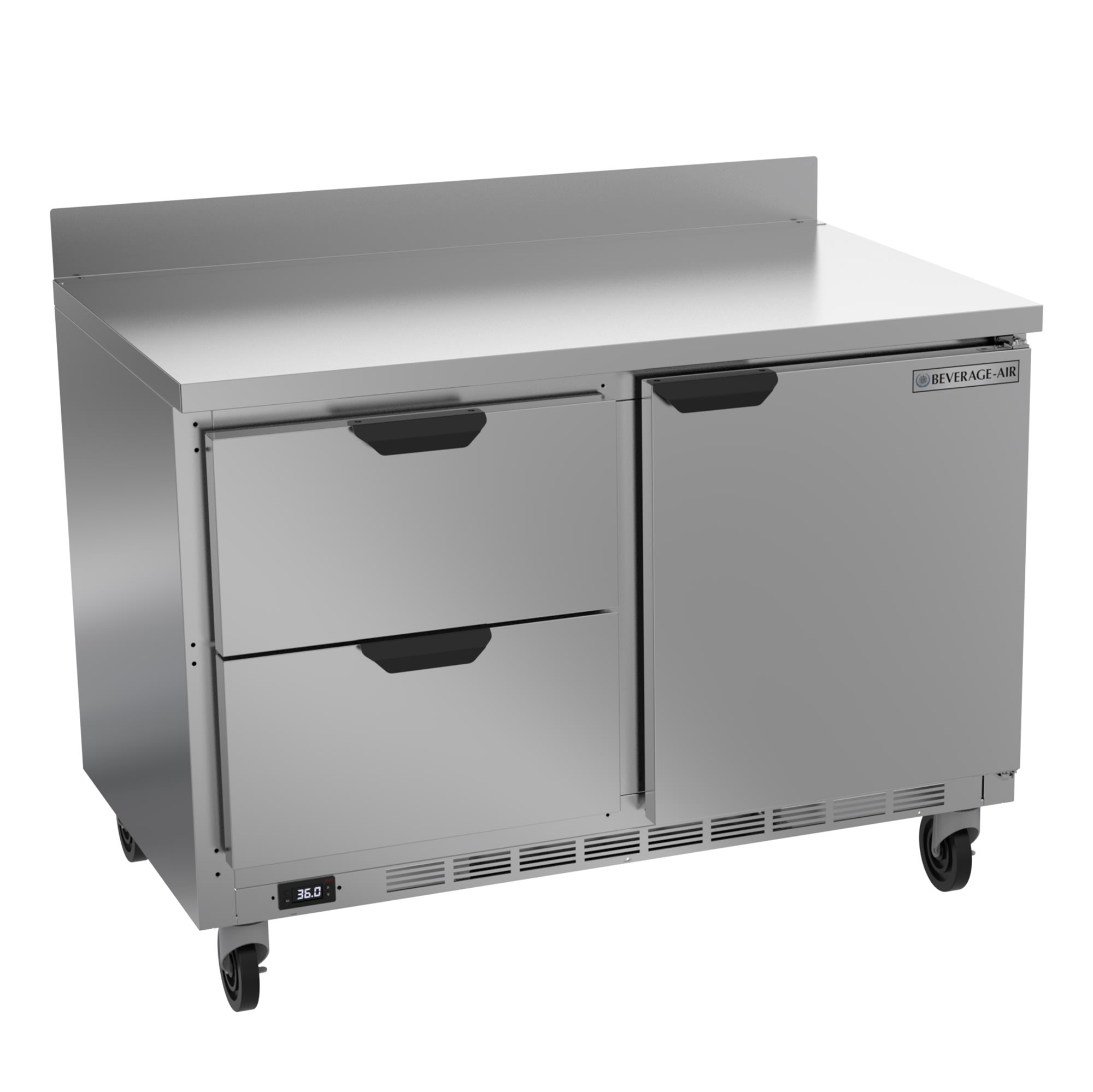 Beverage Air WTRD48AHC-2 48" Worktop Refrigerator w/ (2) Section, 115v
