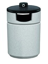 Witt RLC-2038THAB-GR 27-Gallon Outdoor Side Load Trash Can w/ Hide-A-Butt, Graystone