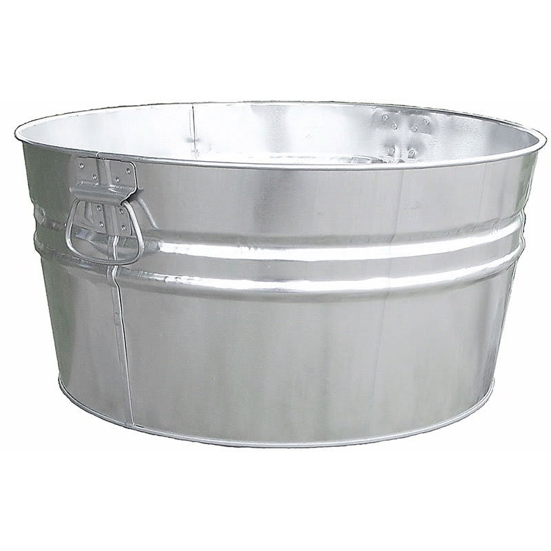 Witt W14300 19-Gallon Outdoor Tub w/ Dual Drop Side Handles, Galvanized Steel