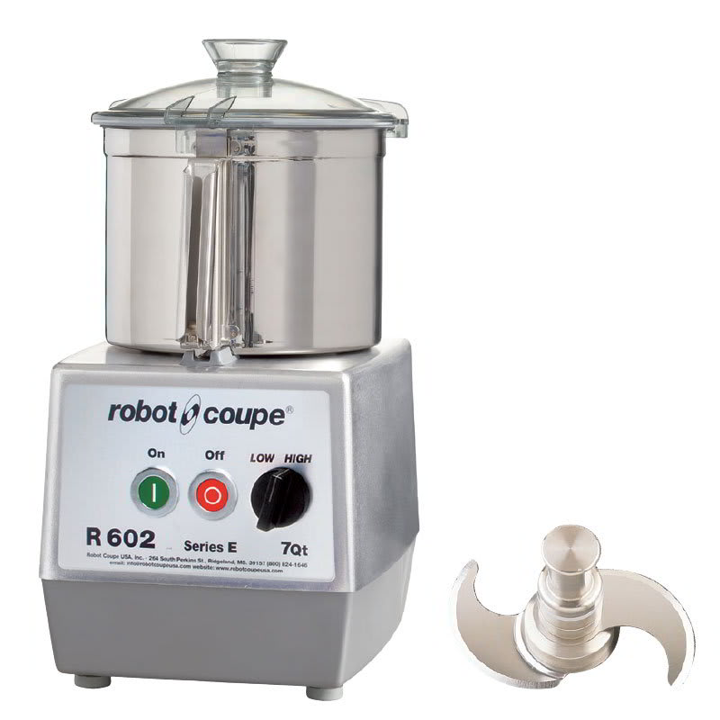 Robot Coupe R602B Cutter Mixer w/ 7-qt Stainless Bowl, Smooth Edge S-Blade & 2-Speeds