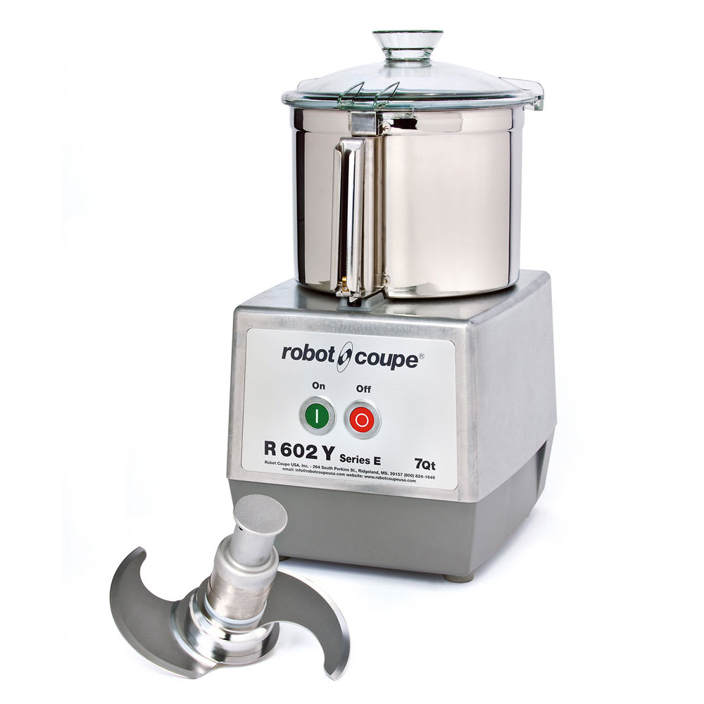 Robot Coupe R602Y Cutter Mixer w/ 7-qt Stainless Bowl Attachment & 1-Speed
