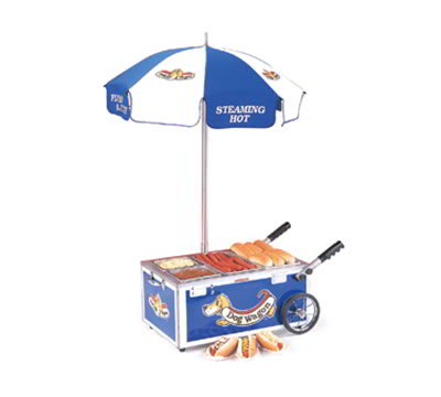 Nemco 6550-DW3 Mini Countertop Hot Dog Steamer Cart w/ Pan Configuration 3, 120/1V, Blue