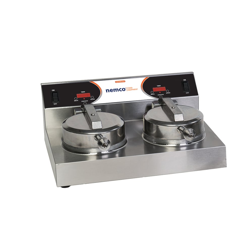 Nemco 7000A2 Double Classic American Waffle Maker w/ Cast Aluminum