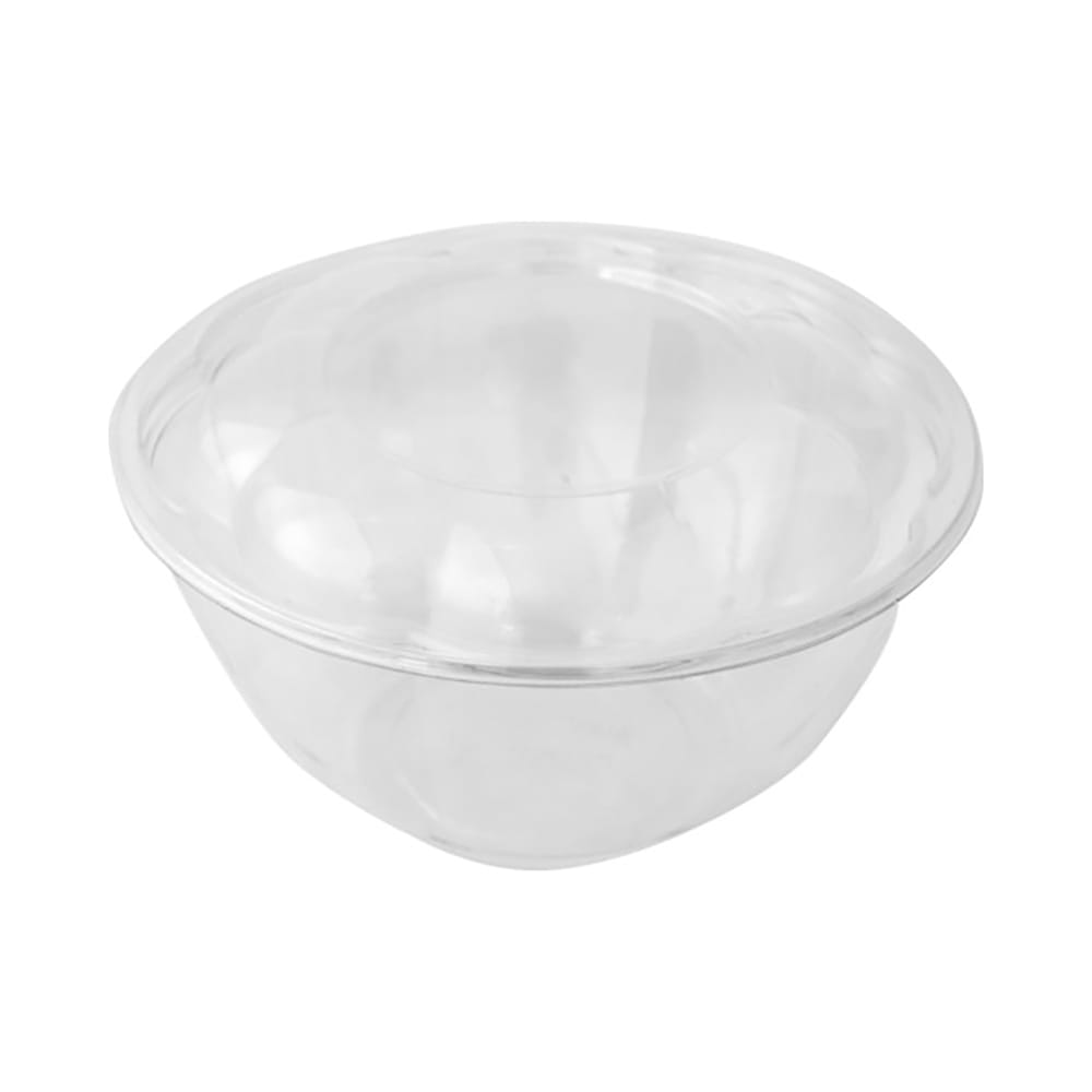 18oz Crystal Clear Plastic Disposable Salad Bowls with Lids To-Go