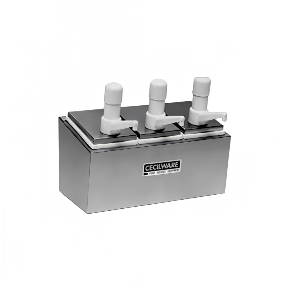 Cecilware 344S Pump Style Condiment Dispenser w/ (3) 1-oz/Stroke, Stainless