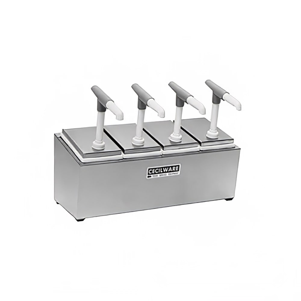 Cecilware 444G Pump Style Condiment Dispenser w/ (4) 1-oz/Stroke, Stainless