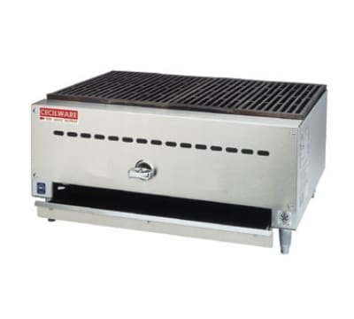 Cecilware BC1812NG 12 in Charbroiler, 1 Cast Iron Burner, 17,000 BTU, NG