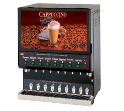 Cecilware GB8M10-LD-U 8-Flavor Cappuccino Machine w/ (1) 10-lb & (7) 5-lb Hoppers, 120v