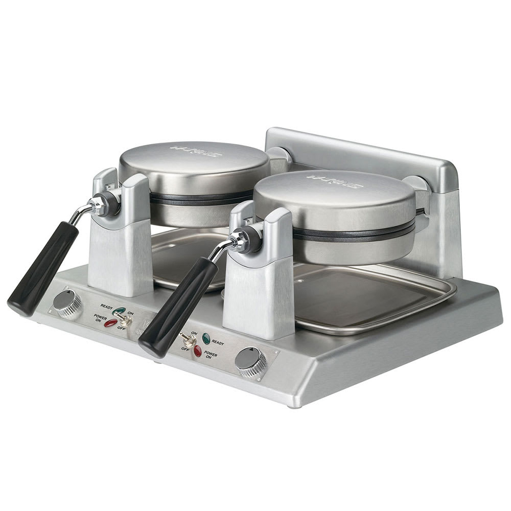 Waring WW250 Double Belgian Waffle Maker w/ LED Indicator & Non-Stick Plates, 120V