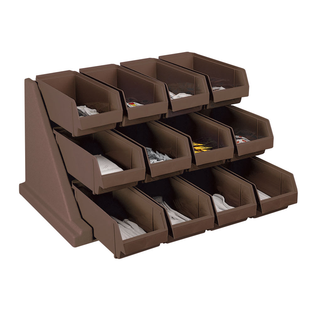 Cambro 12RS12131 Organizer Rack - 12 Bins, 25-1/8x21-3/8x14-1/4" Dark Brown