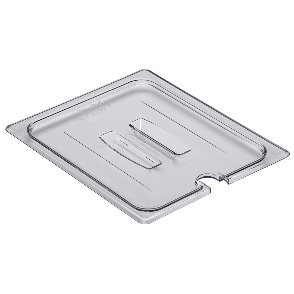 Cambro 20CWCHN135 Camwear Food Pan Cover - Half Size, Notched, Handle, Clear