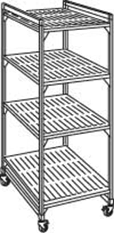 Cambro EMU183670 580 Mobile Starter Shelving Unit - (4)Shelf, 18x36x70" Brushed Graphite